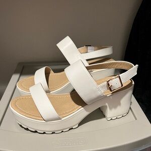 Soda white platform sandals